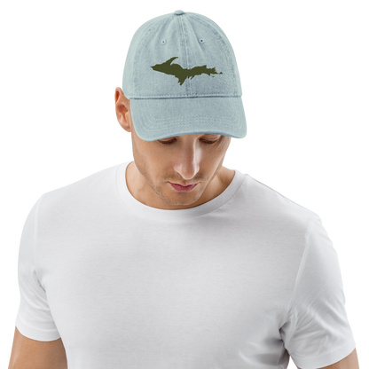 Upper Peninsula Denim Baseball Cap | Army Green