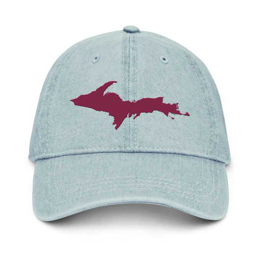 Upper Peninsula Denim Baseball Cap | Ruby Red