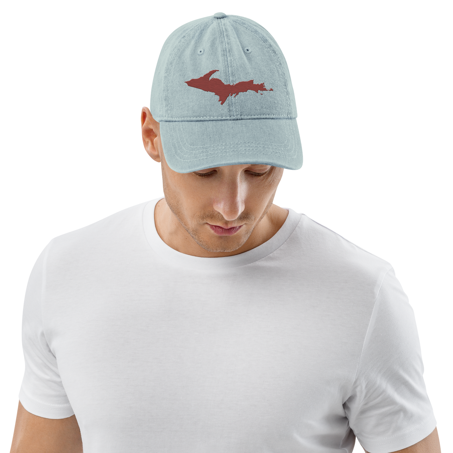 Upper Peninsula Denim Baseball Cap | Ore Dock Red