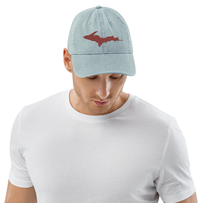 Upper Peninsula Denim Baseball Cap | Ore Dock Red