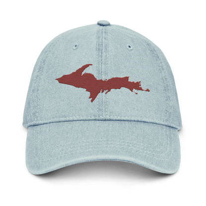 Upper Peninsula Denim Baseball Cap | Ore Dock Red