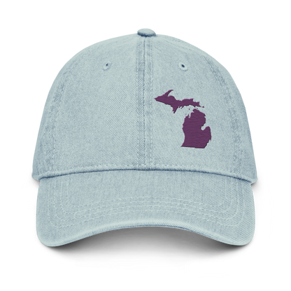 Michigan Denim Baseball Cap | Plum Outline