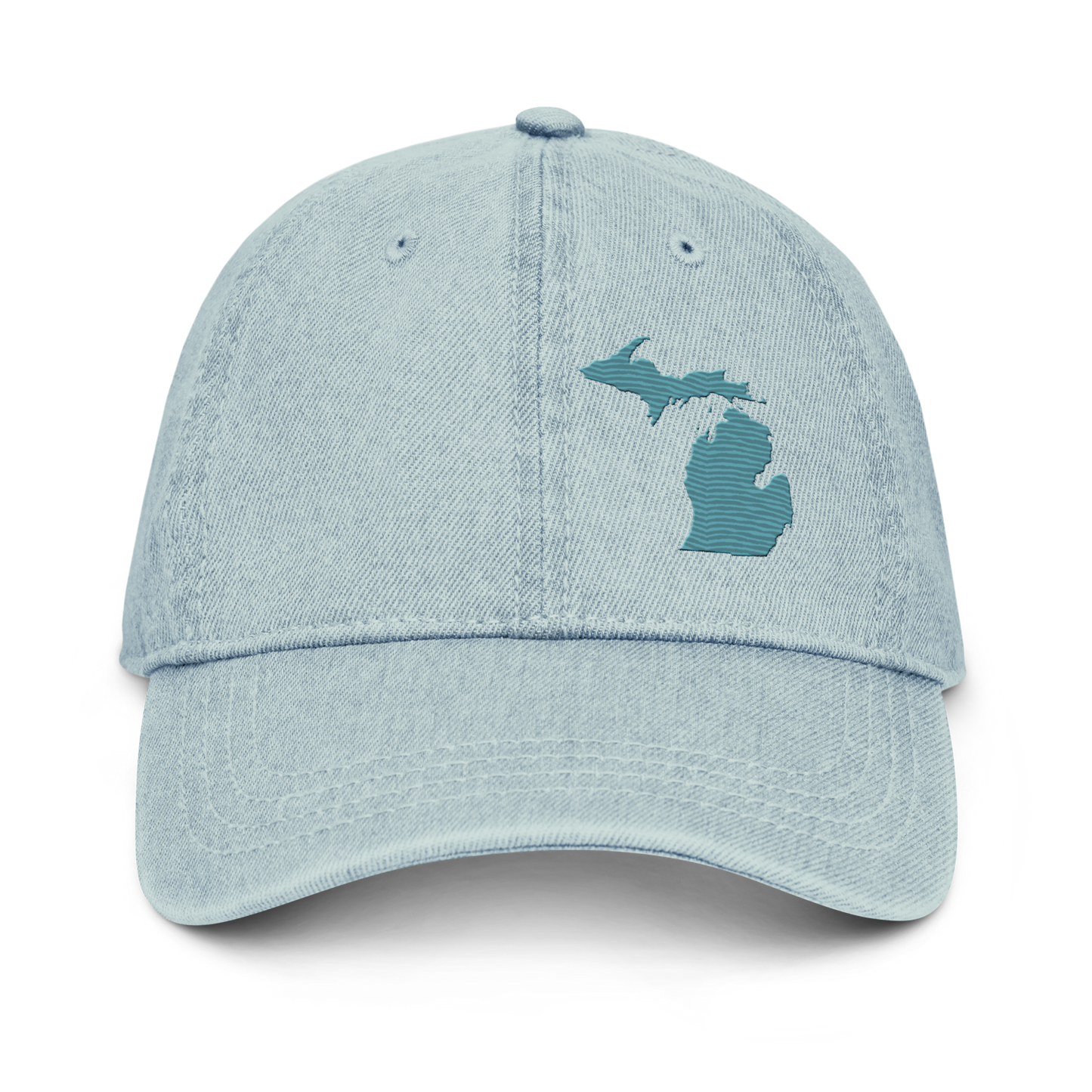 Michigan Denim Baseball Cap | Huron Blue Outline