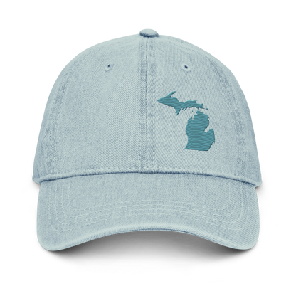 Michigan Denim Baseball Cap | Huron Blue Outline