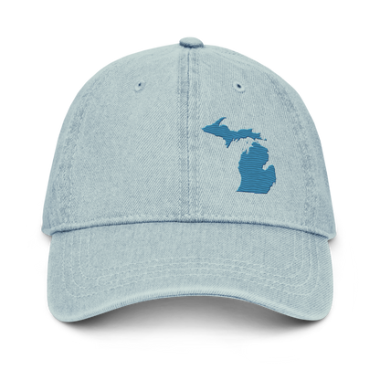 Michigan Denim Baseball Cap | Traverse Blue Outline