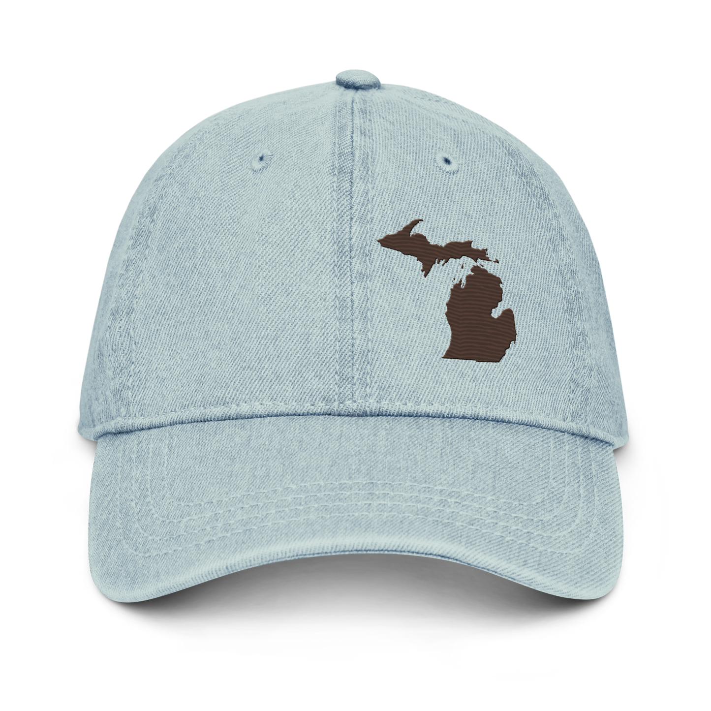 Michigan Denim Baseball Cap | Hickory Brown Outline