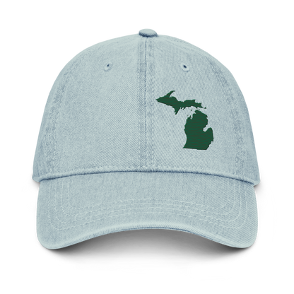 Michigan Denim Baseball Cap | Superior Green Outline