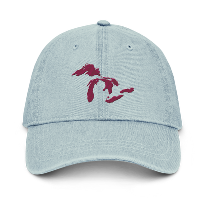 Great Lakes Denim Baseball Cap | Ruby Red