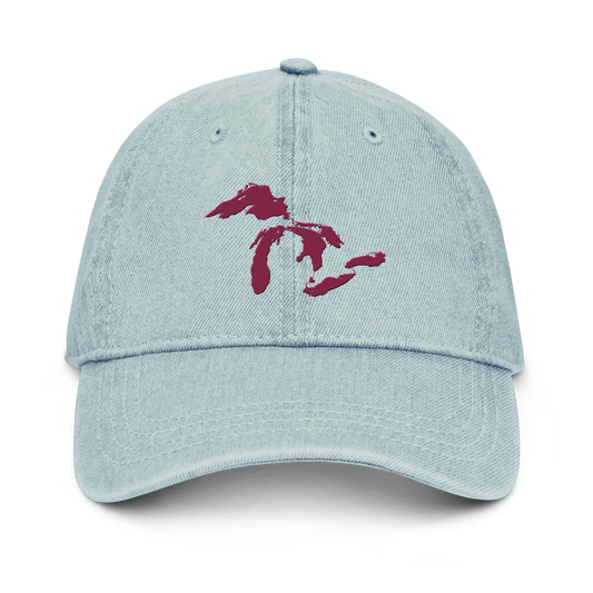 Great Lakes Denim Baseball Cap | Ruby Red