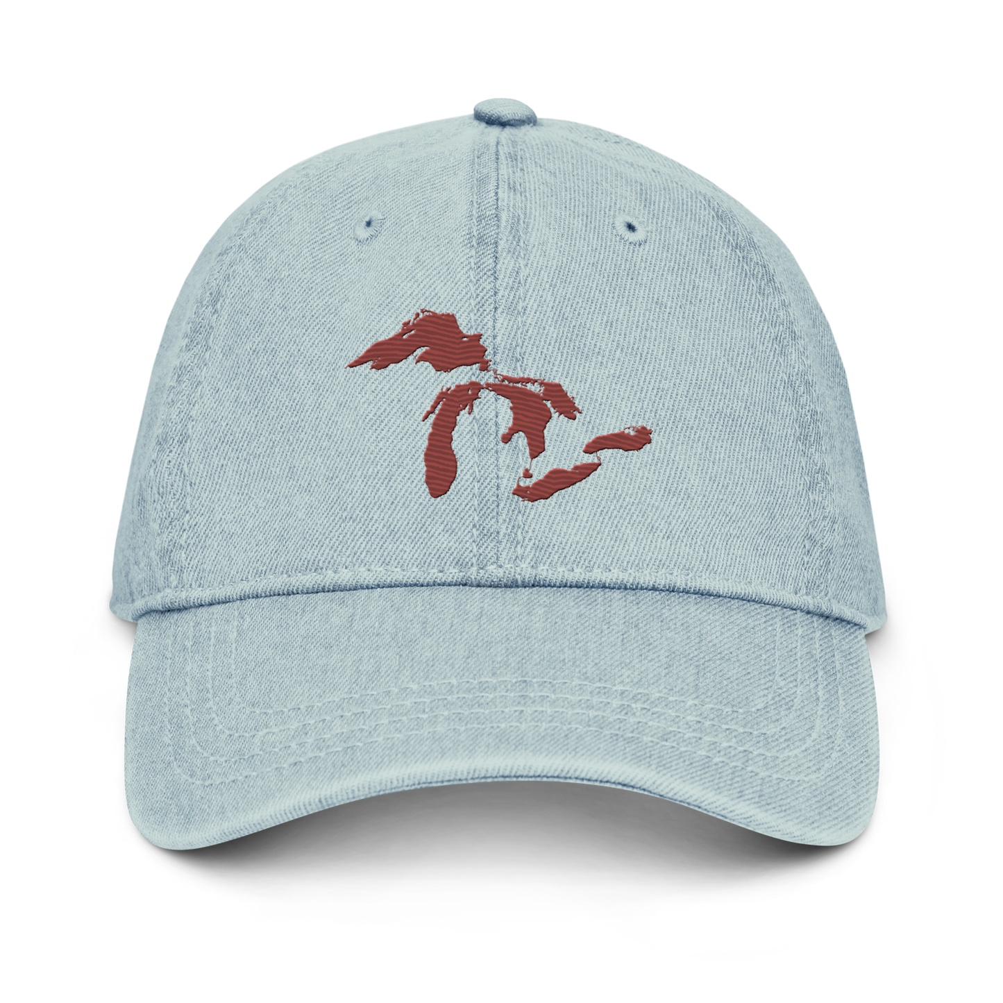 Great Lakes Denim Baseball Cap | Ore Dock Red