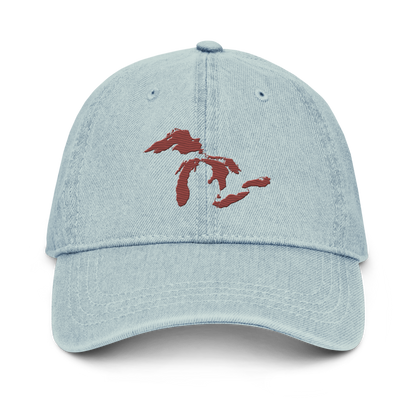 Great Lakes Denim Baseball Cap | Ore Dock Red