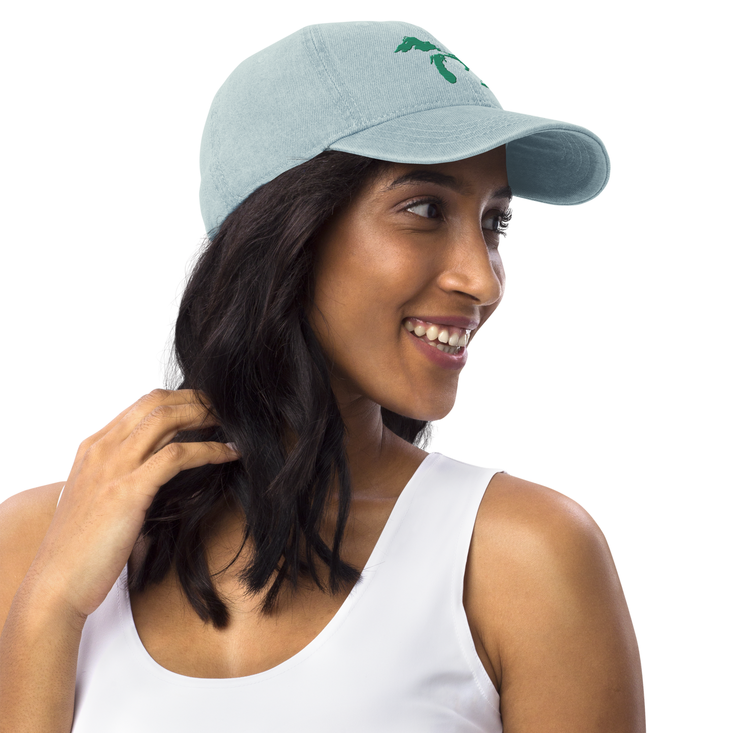 Great Lakes Denim Baseball Cap | Emerald Green