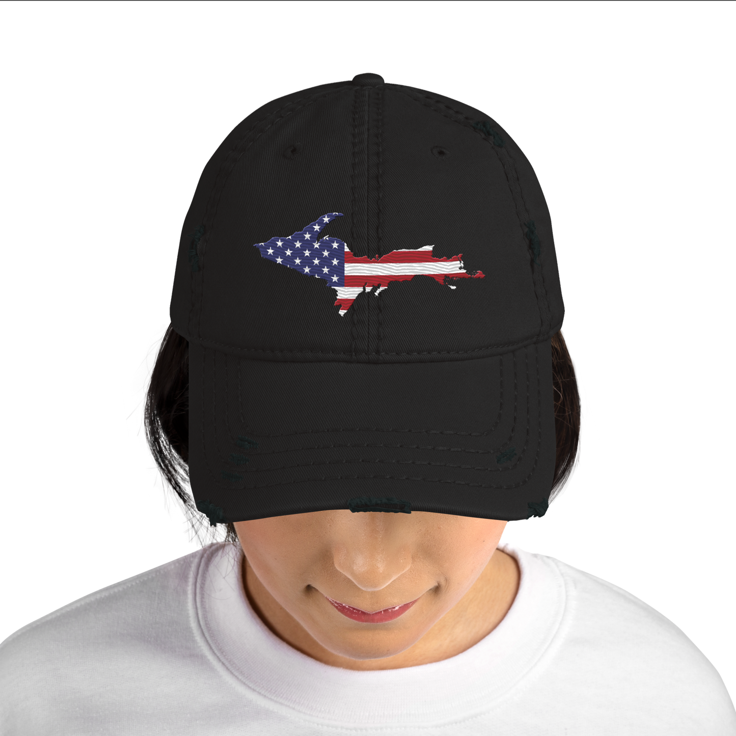 Michigan Upper Peninsula Distressed Dad Hat (Patriot Edition)