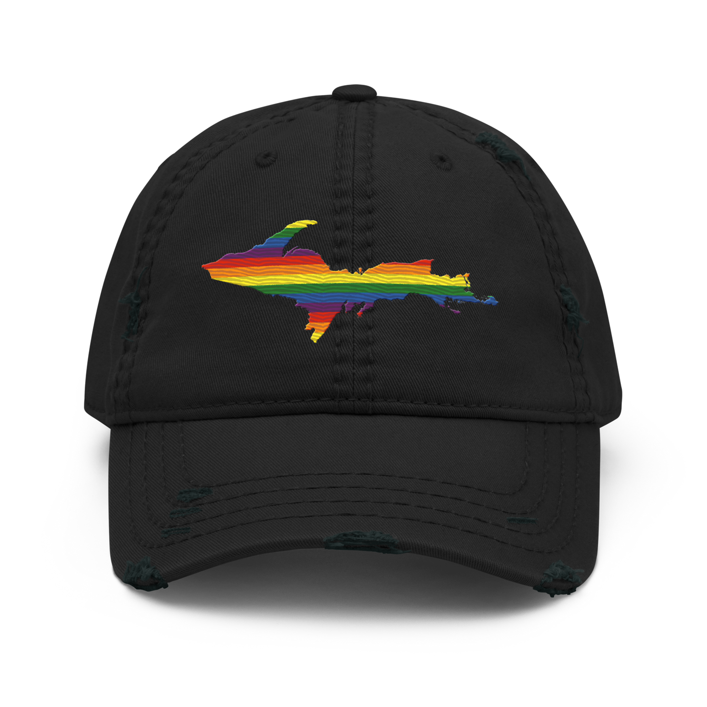 Michigan Upper Peninsula Distressed Dad Hat (Pride Edition)