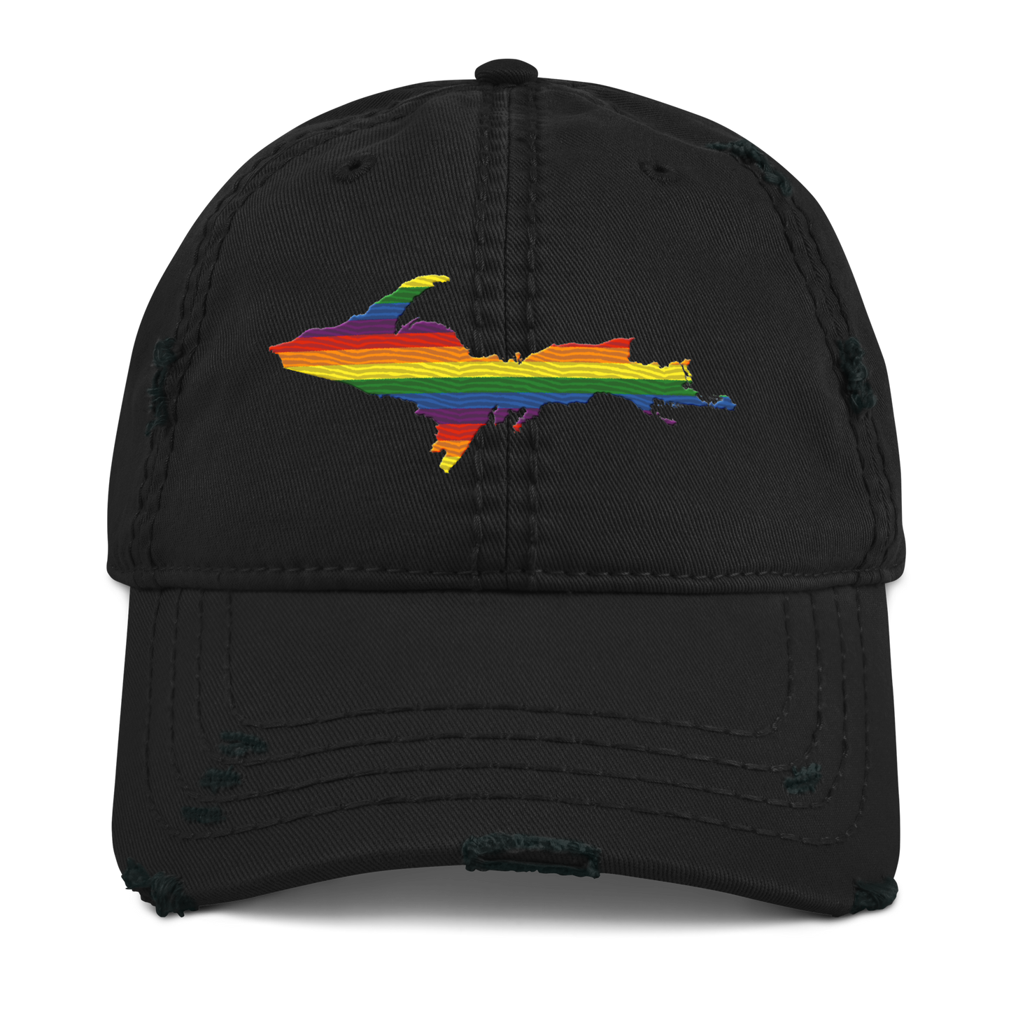 Michigan Upper Peninsula Distressed Dad Hat (Pride Edition)