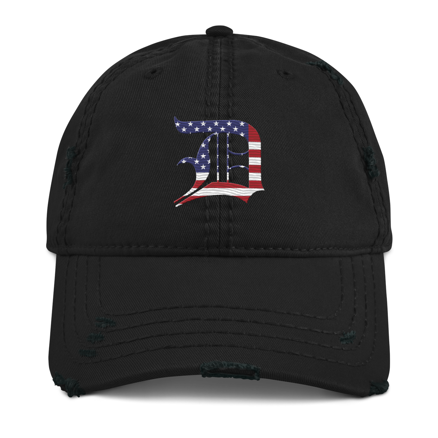 Detroit 'Old English D' Distressed Dad Hat (Patriotic Edition)