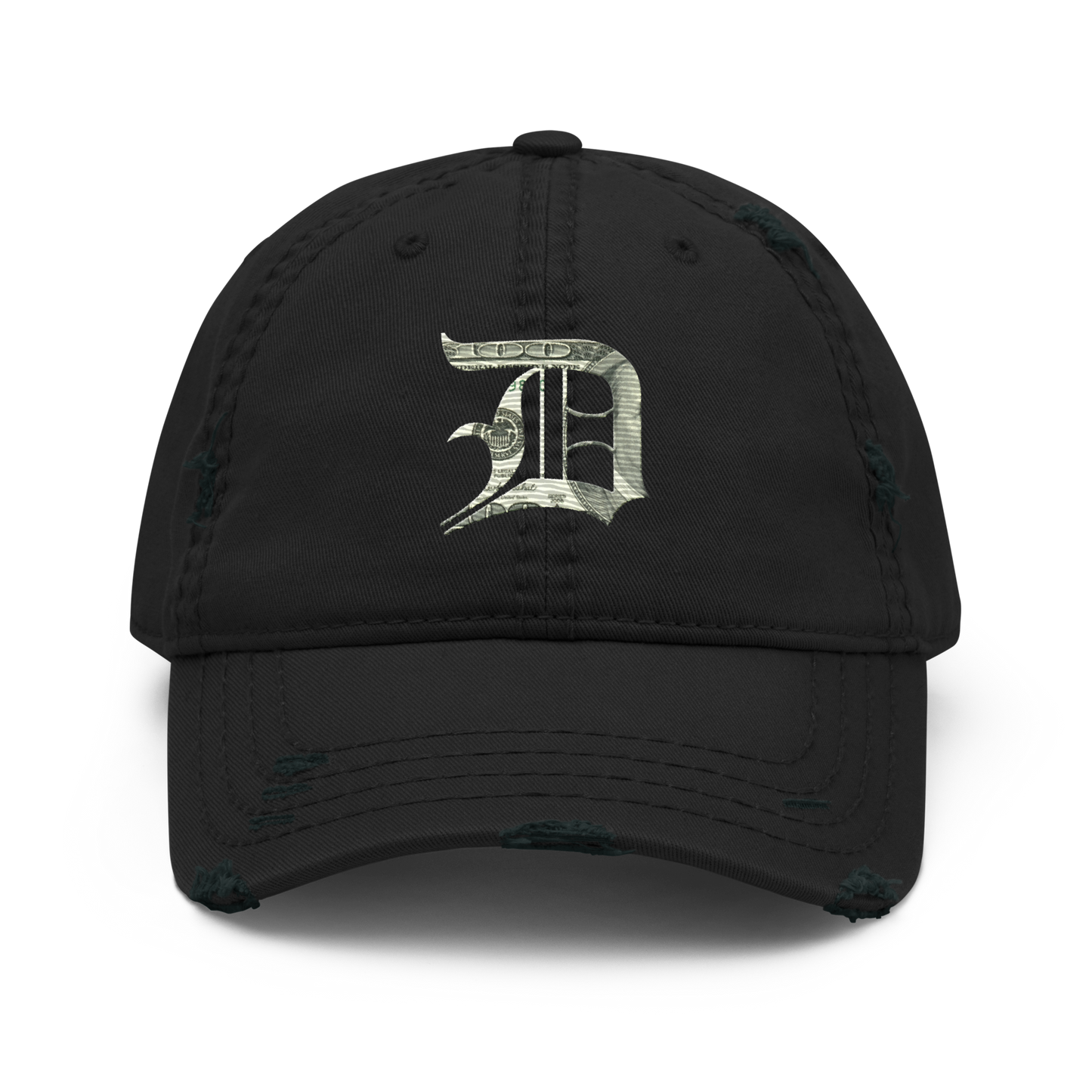 Detroit 'Old English D' Distressed Dad Hat (Benjamins Edition)