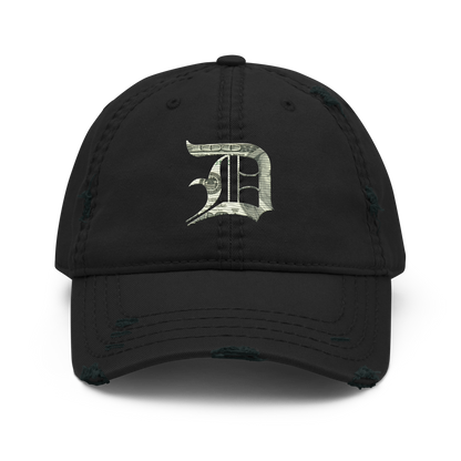 Detroit 'Old English D' Distressed Dad Hat (Benjamins Edition)