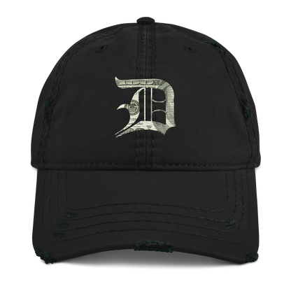 Detroit 'Old English D' Distressed Dad Hat (Benjamins Edition)