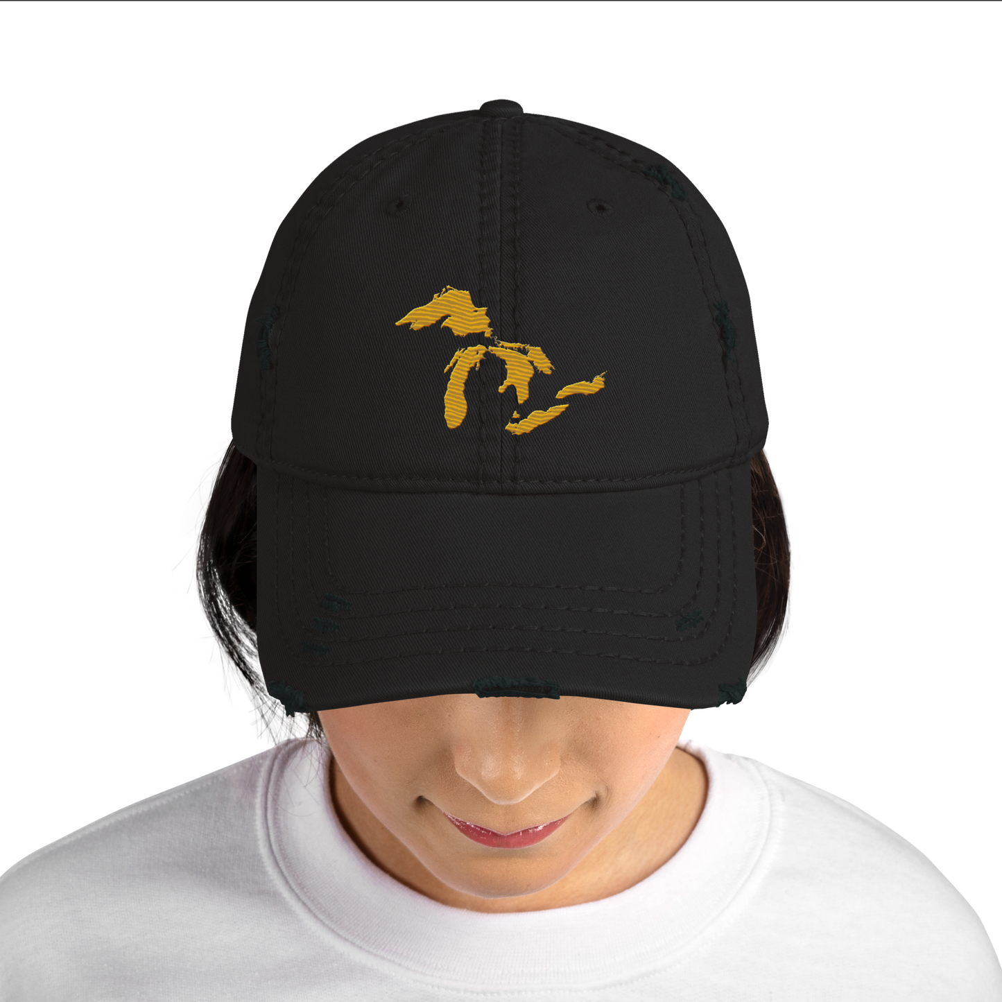 Great Lakes Distressed Dad Hat (Gold)