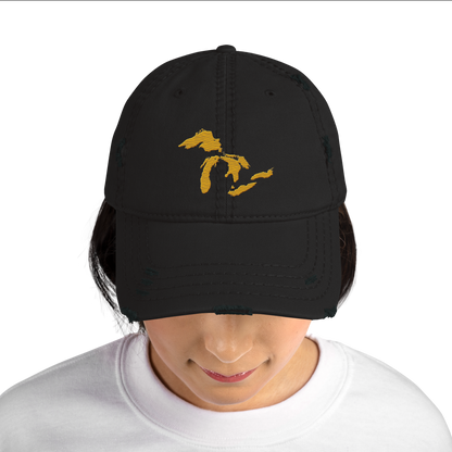 Great Lakes Distressed Dad Hat (Gold)