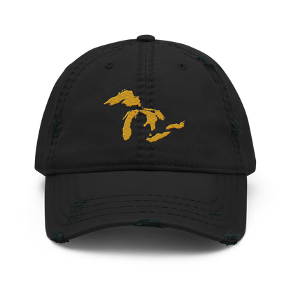 Great Lakes Distressed Dad Hat (Gold)