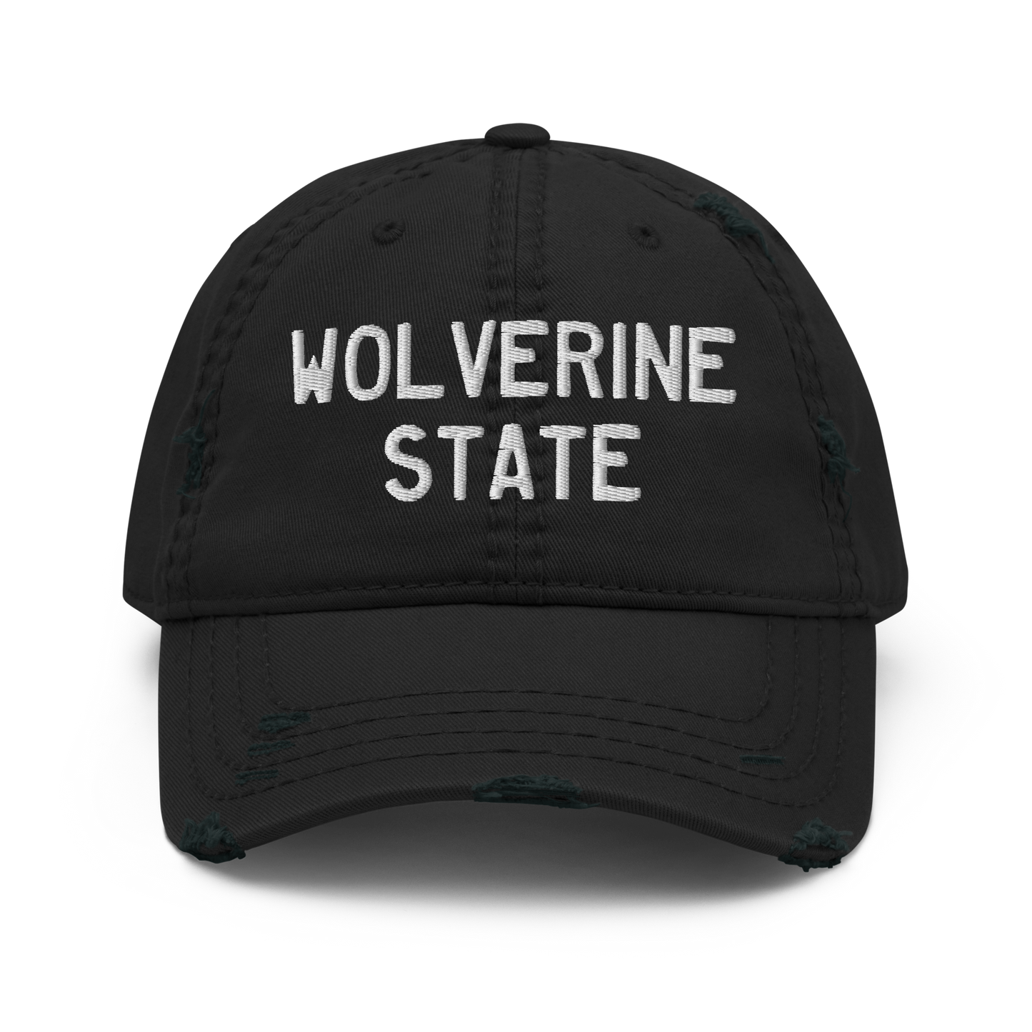 'Wolverine State' Distressed Dad Hat (Licence Plate Font)