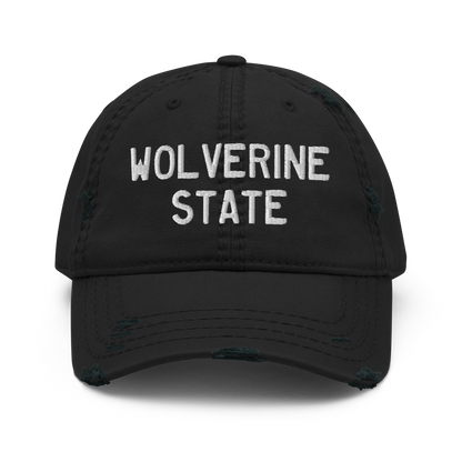 'Wolverine State' Distressed Dad Hat (Licence Plate Font)