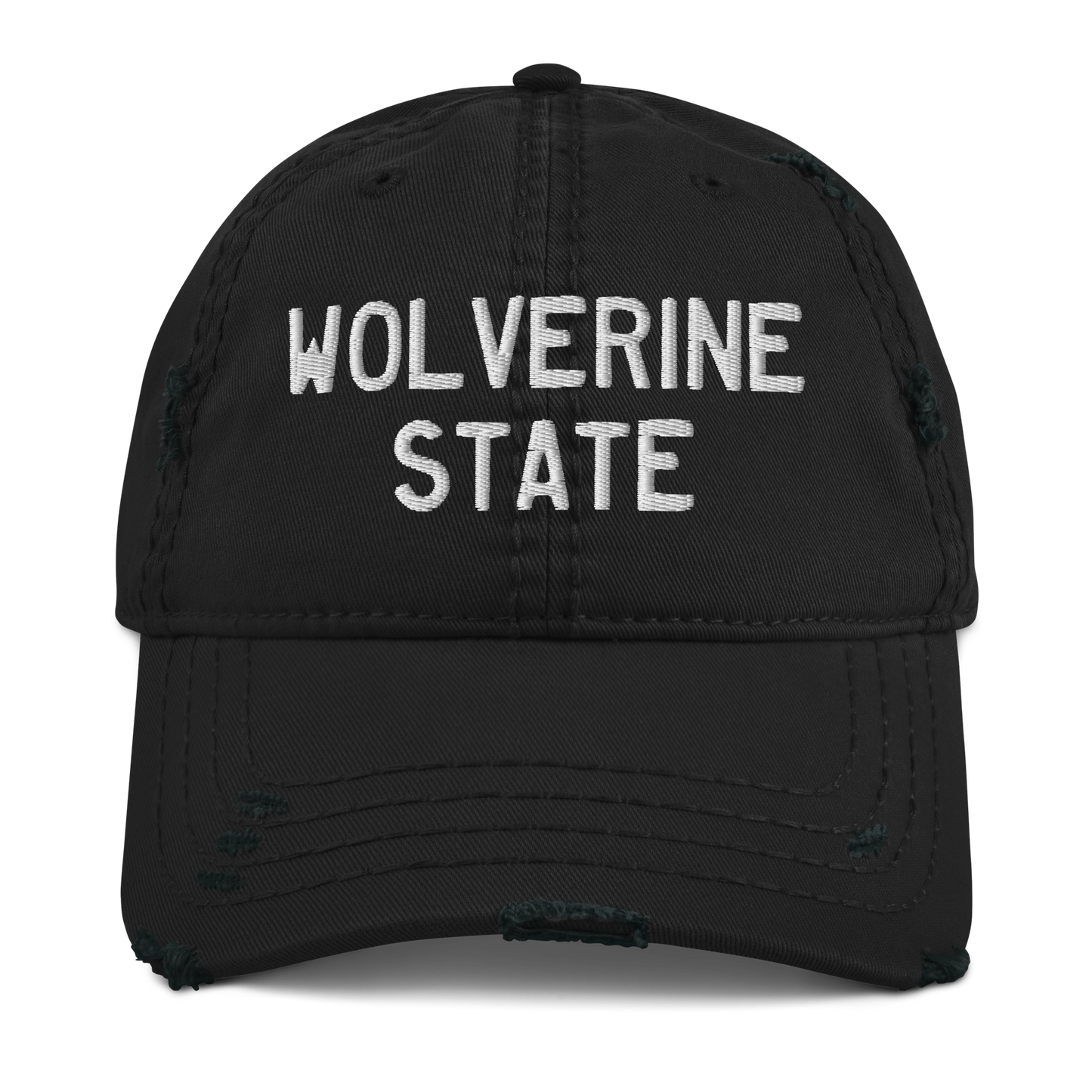 'Wolverine State' Distressed Dad Hat (Licence Plate Font)