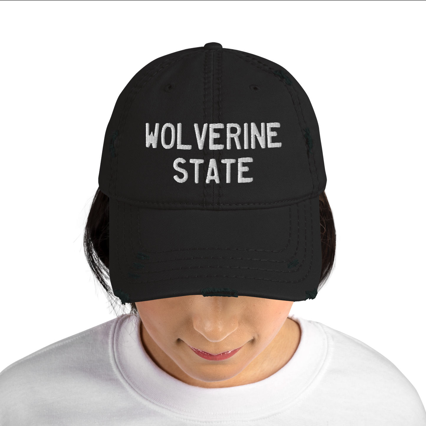 'Wolverine State' Distressed Dad Hat (Licence Plate Font)