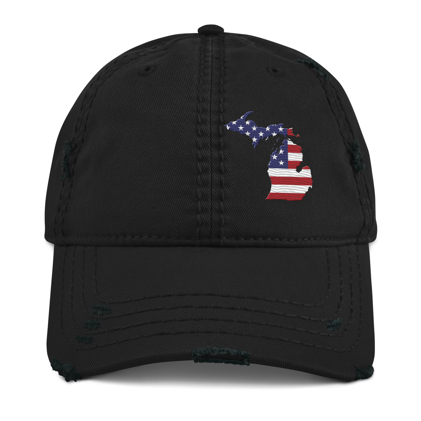 Michigan Distressed Dad Hat (w/ MI USA Flag)