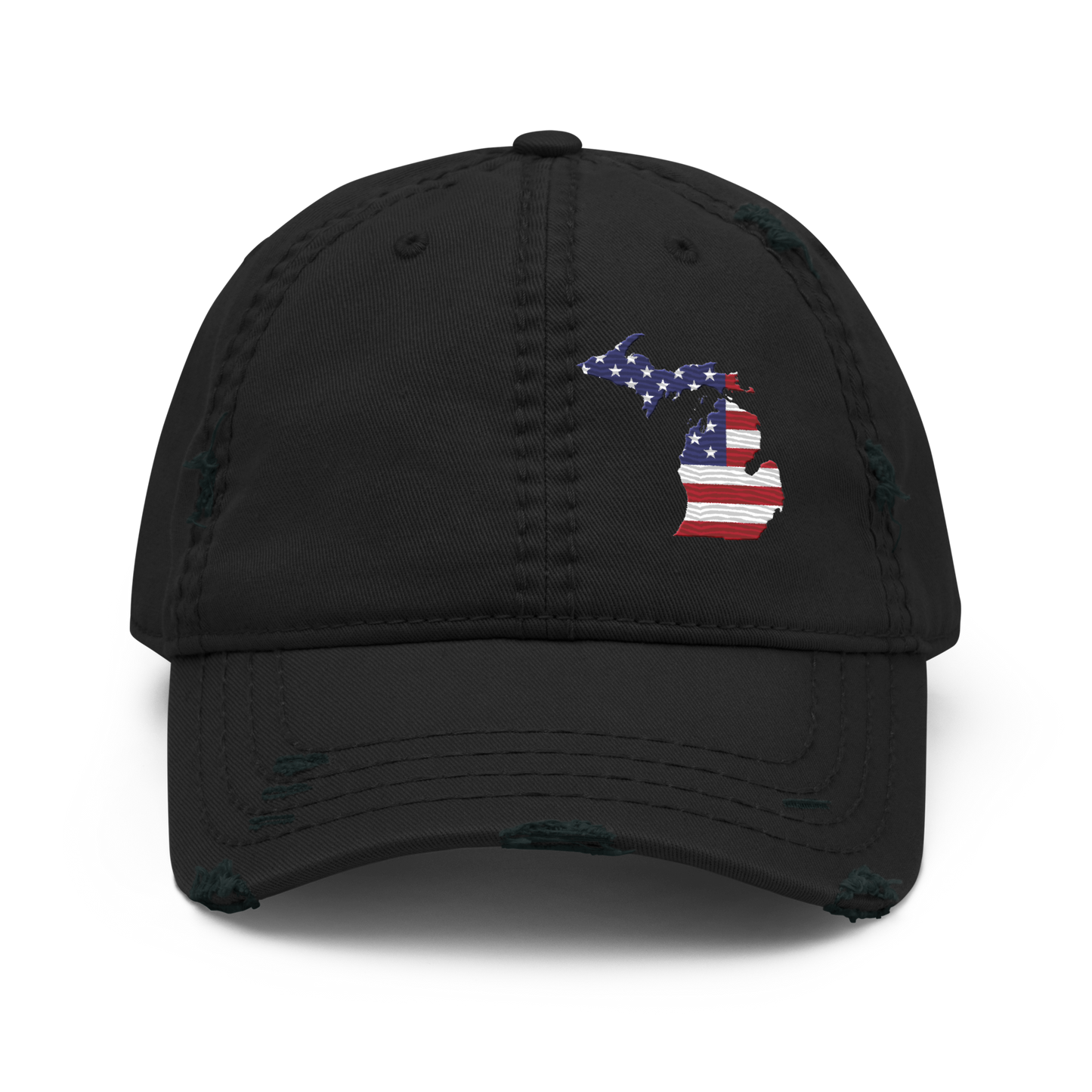 Michigan Distressed Dad Hat (w/ MI USA Flag)