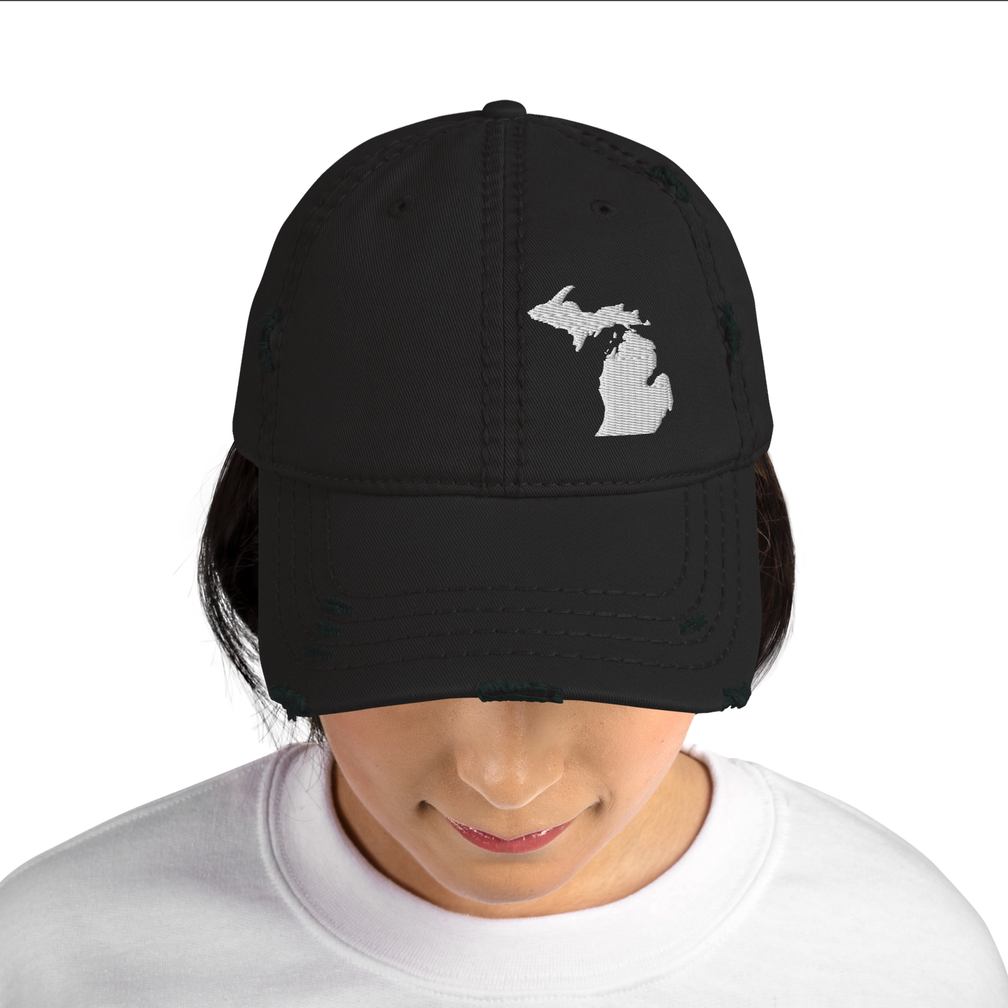 Michigan Distressed Dad Hat (w/ MI Outline)