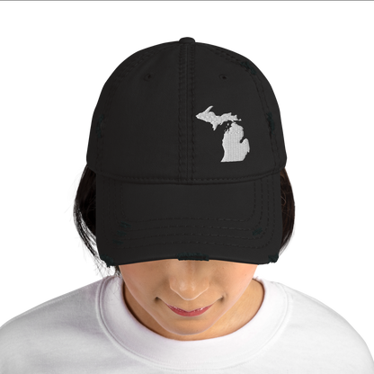 Michigan Distressed Dad Hat (w/ MI Outline)