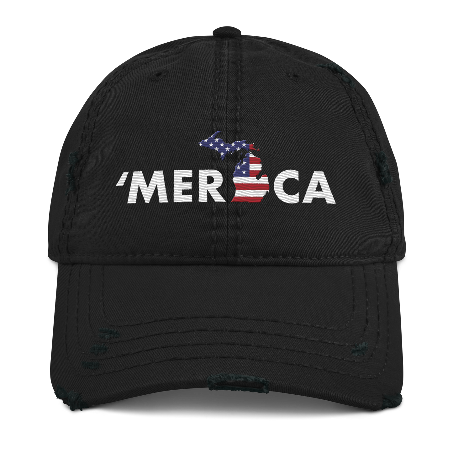 Michigan 'Merica' Distressed Dad Hat (Patriot Edition)