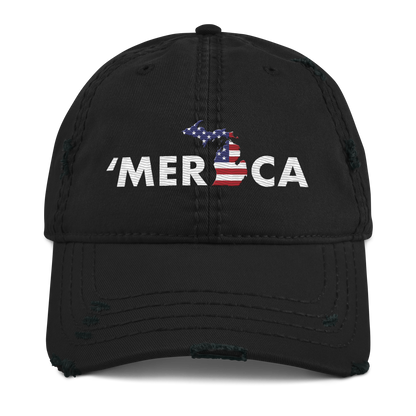 Michigan 'Merica' Distressed Dad Hat (Patriot Edition)