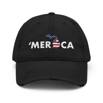 Michigan 'Merica' Distressed Dad Hat (Patriot Edition)