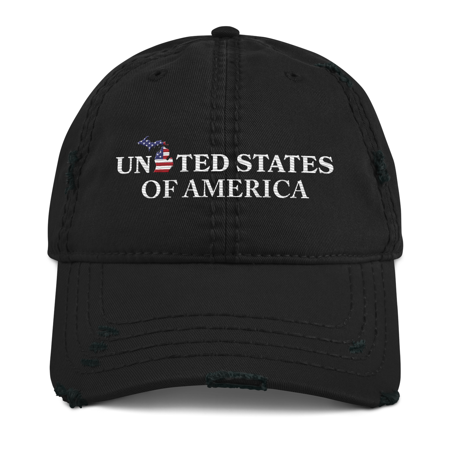 Michigan 'United States of America' Distressed Dad Hat