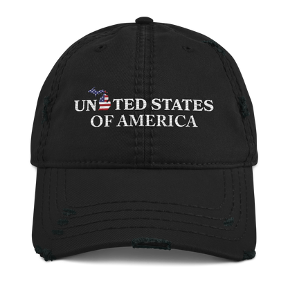 Michigan 'United States of America' Distressed Dad Hat