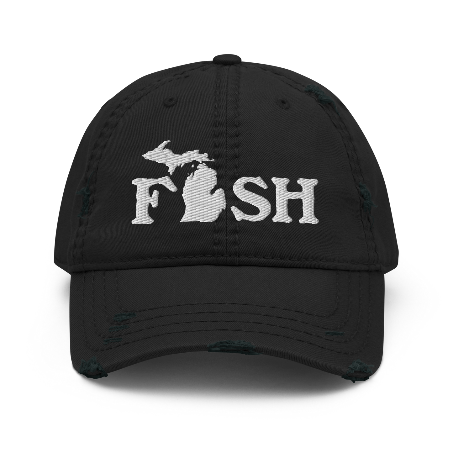 Michigan 'Fish' Distressed Dad Hat