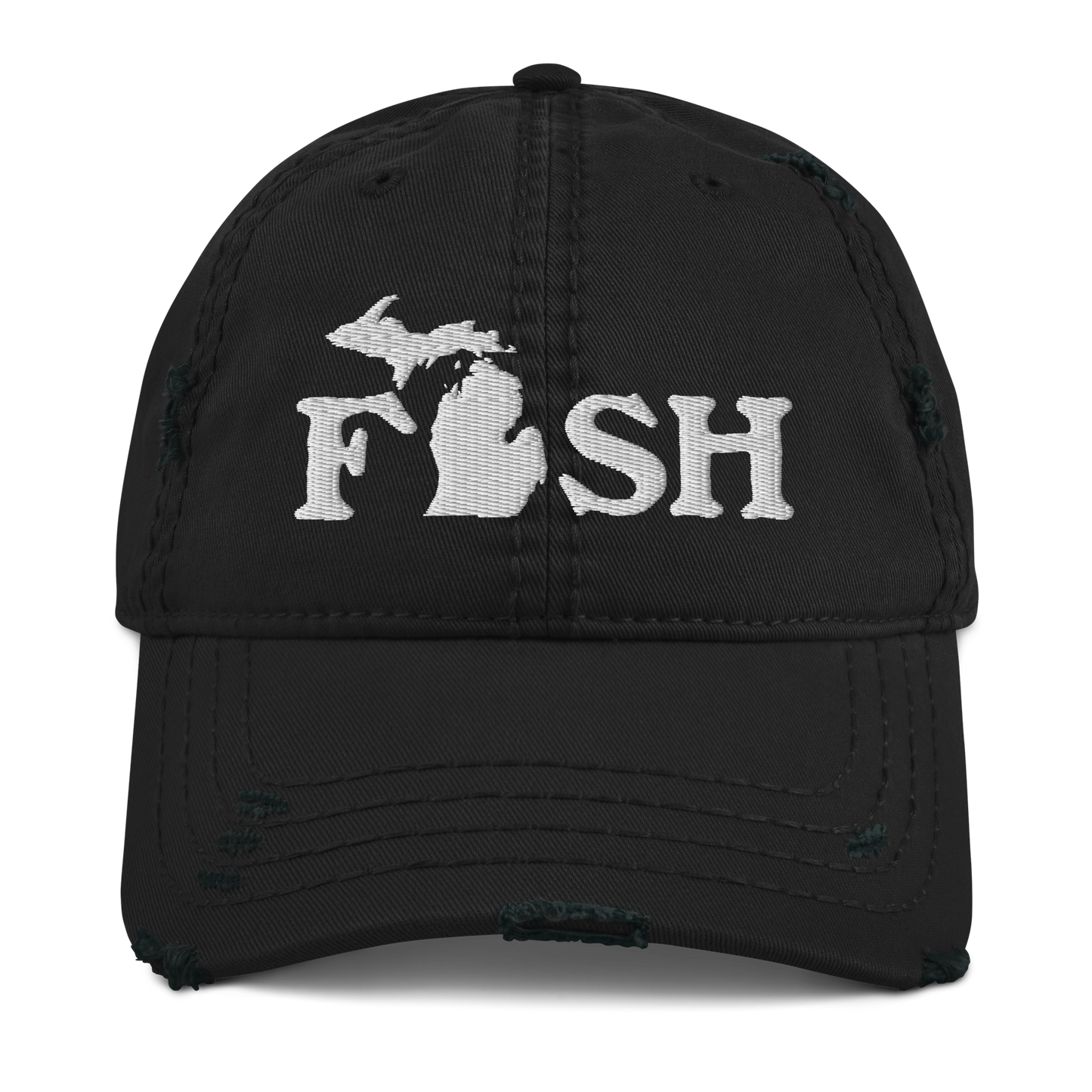 Michigan 'Fish' Distressed Dad Hat