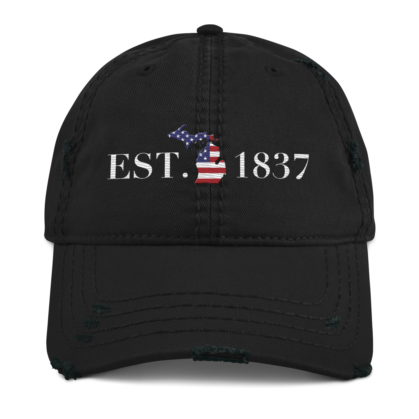 Michigan 'EST 1837' Distressed Dad Hat (Patriot Edition)