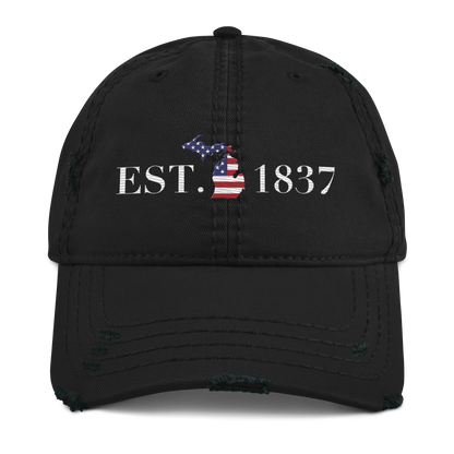 Michigan 'EST 1837' Distressed Dad Hat (Patriot Edition)