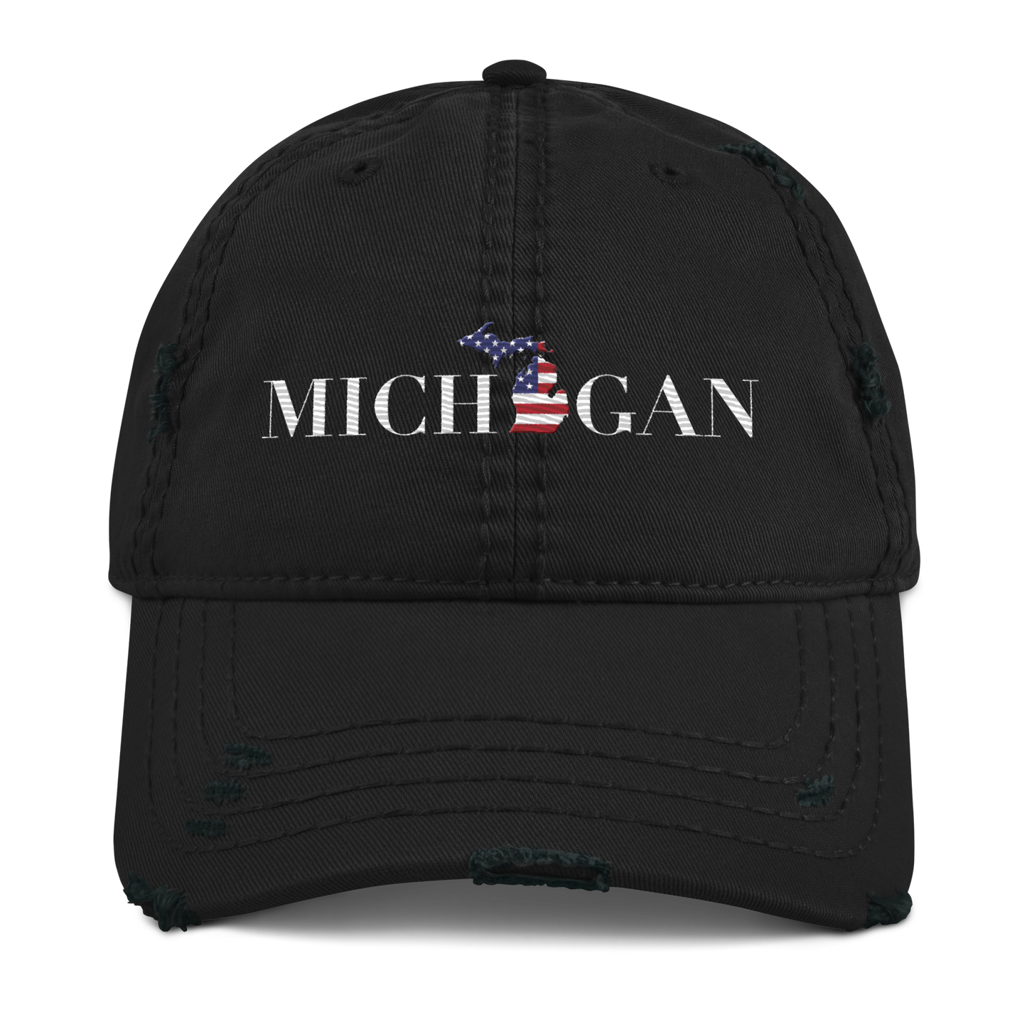 'Michigan' Distressed Dad Hat (Didone Patriot Edition)