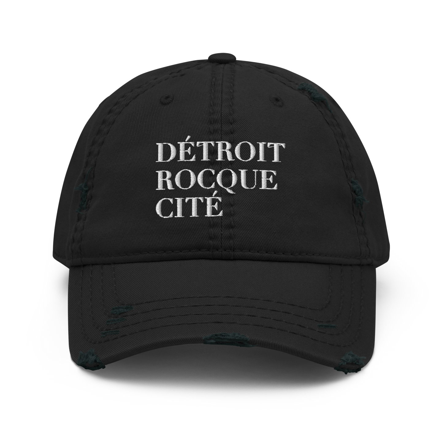 'Détroit Rocque Cité' Distressed Dad Hat