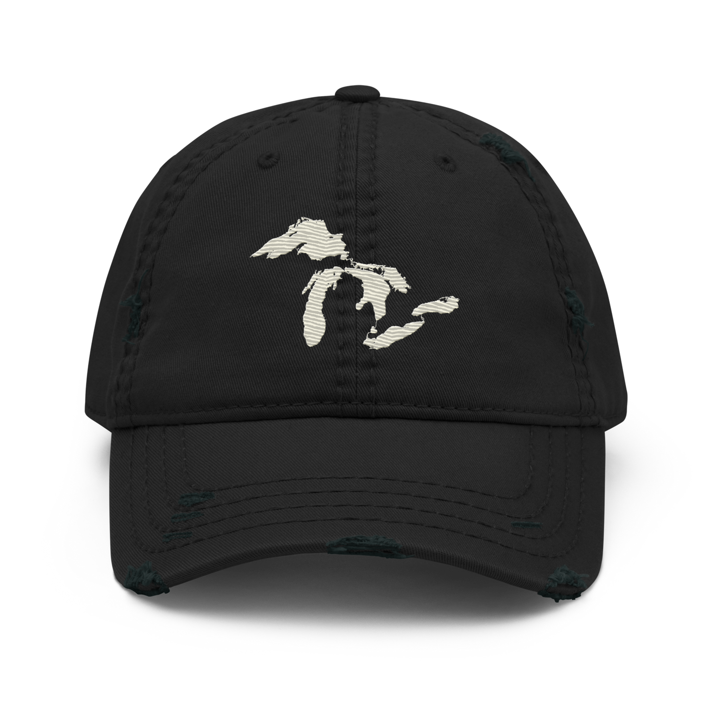 Great Lakes Distressed Dad Hat (Ivory White)