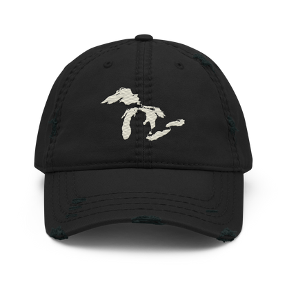 Great Lakes Distressed Dad Hat (Ivory White)