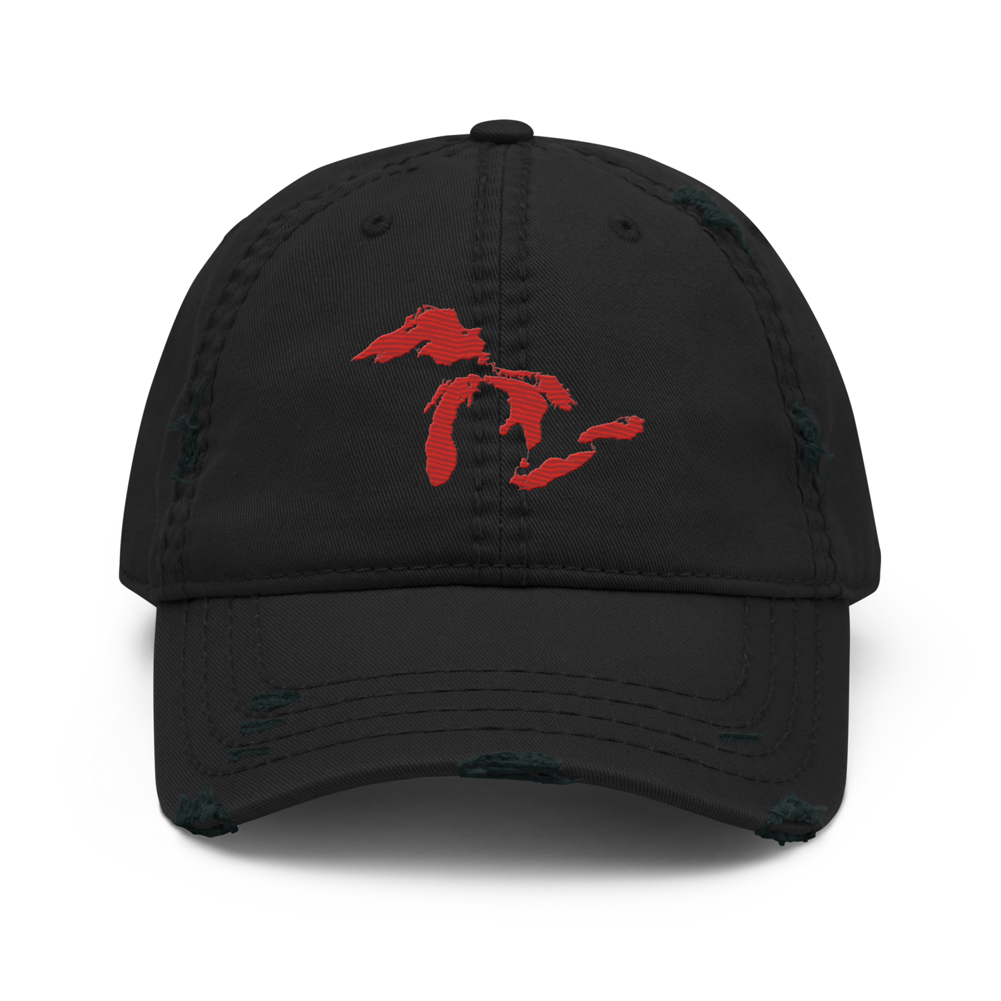 Great Lakes Distressed Dad Hat (Aliform Red)