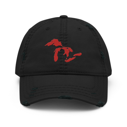 Great Lakes Distressed Dad Hat (Aliform Red)