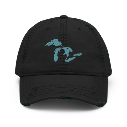 Great Lakes Distressed Dad Hat (Huron Blue)